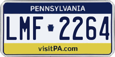 PA license plate LMF2264