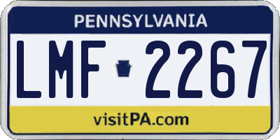 PA license plate LMF2267