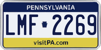 PA license plate LMF2269