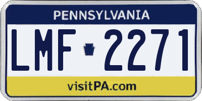 PA license plate LMF2271