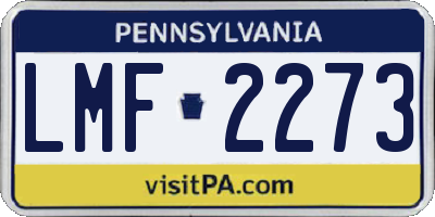 PA license plate LMF2273