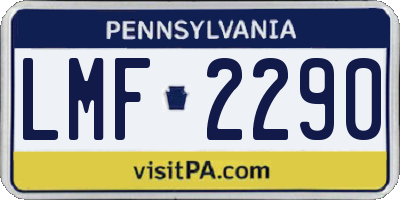 PA license plate LMF2290