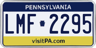 PA license plate LMF2295