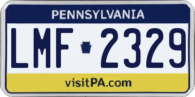 PA license plate LMF2329