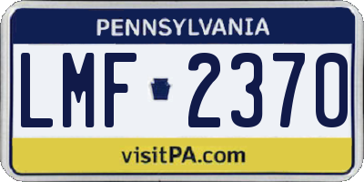 PA license plate LMF2370