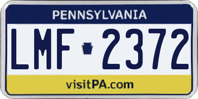 PA license plate LMF2372