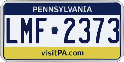 PA license plate LMF2373