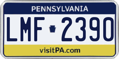 PA license plate LMF2390