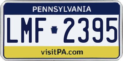 PA license plate LMF2395