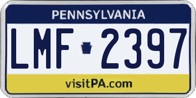 PA license plate LMF2397