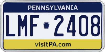 PA license plate LMF2408