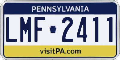 PA license plate LMF2411
