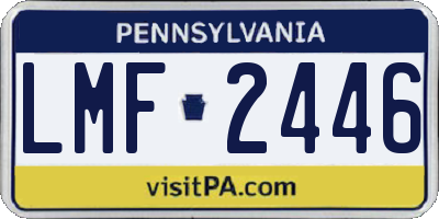 PA license plate LMF2446
