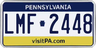 PA license plate LMF2448
