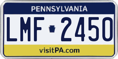 PA license plate LMF2450