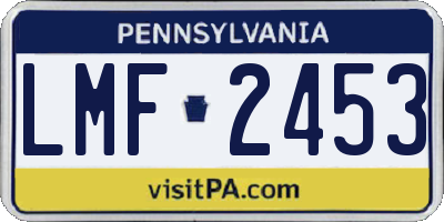 PA license plate LMF2453