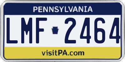 PA license plate LMF2464