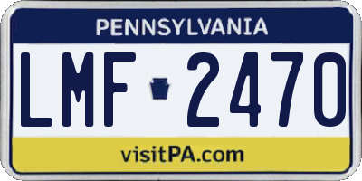 PA license plate LMF2470