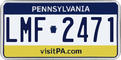 PA license plate LMF2471
