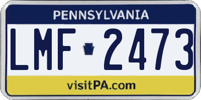 PA license plate LMF2473