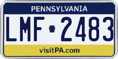PA license plate LMF2483