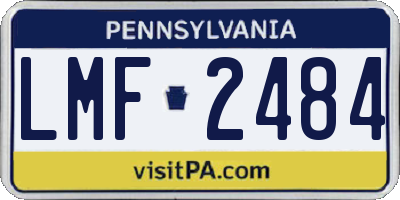 PA license plate LMF2484