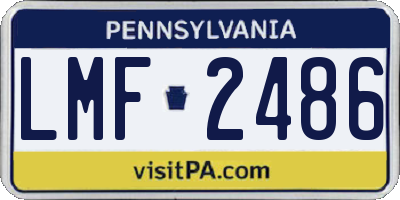 PA license plate LMF2486