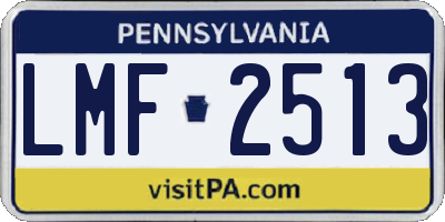 PA license plate LMF2513