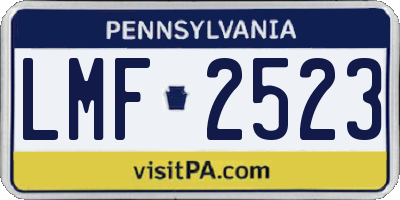 PA license plate LMF2523