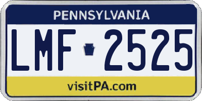 PA license plate LMF2525