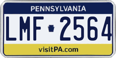 PA license plate LMF2564