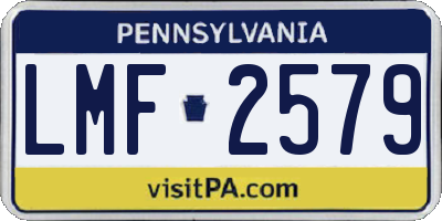 PA license plate LMF2579