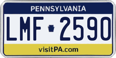 PA license plate LMF2590