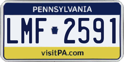 PA license plate LMF2591
