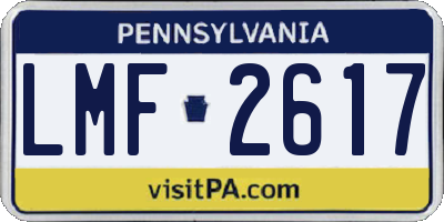 PA license plate LMF2617