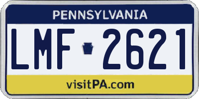 PA license plate LMF2621