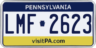 PA license plate LMF2623