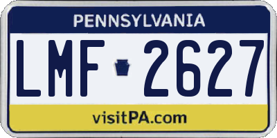 PA license plate LMF2627