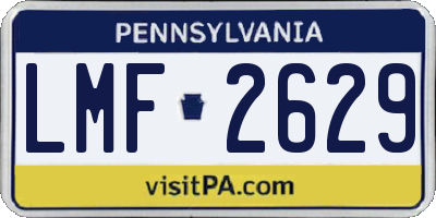 PA license plate LMF2629