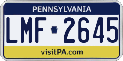 PA license plate LMF2645