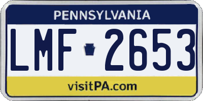 PA license plate LMF2653