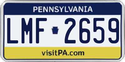 PA license plate LMF2659