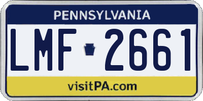 PA license plate LMF2661