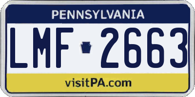 PA license plate LMF2663