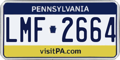 PA license plate LMF2664