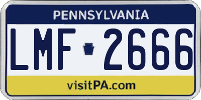 PA license plate LMF2666
