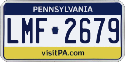 PA license plate LMF2679