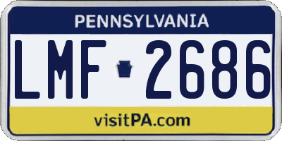 PA license plate LMF2686