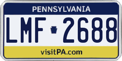PA license plate LMF2688