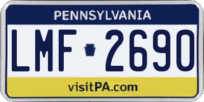 PA license plate LMF2690